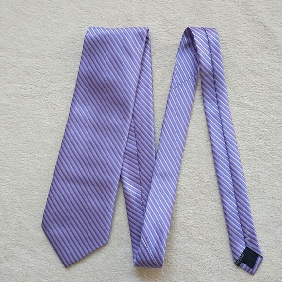 Paul Smith London Necktie Rep Tie Purple Striped 100% Silk Designer Jaquard 4" - Picture 1 of 8